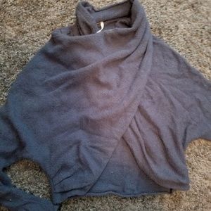 Cropped cross free people sweater